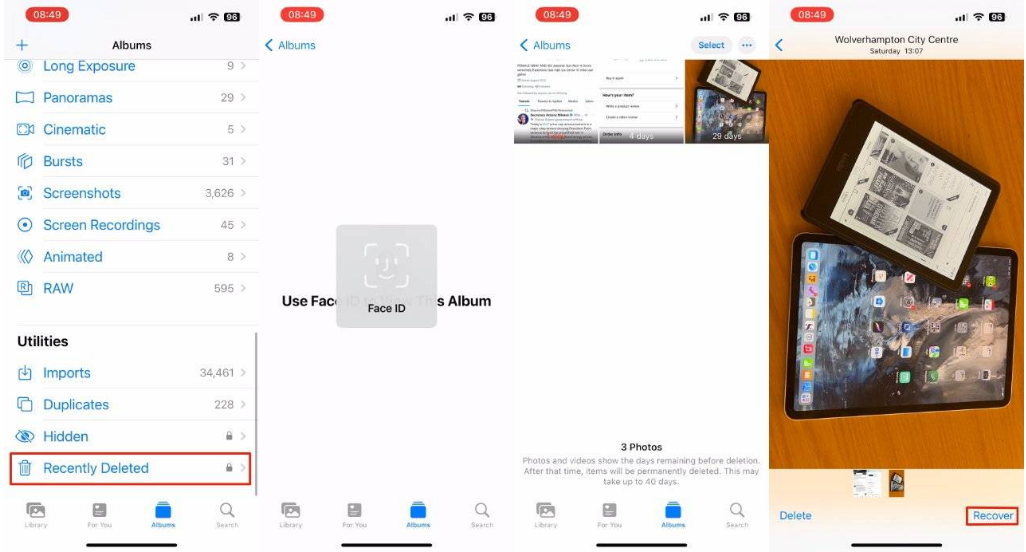 涵江苹果14维修分享 iPhone14 上恢复已删除的照片 