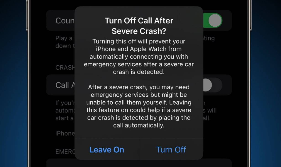 涵江苹果14维修分享 iPhone 14 和 Apple Watch 上关闭崩溃检测 