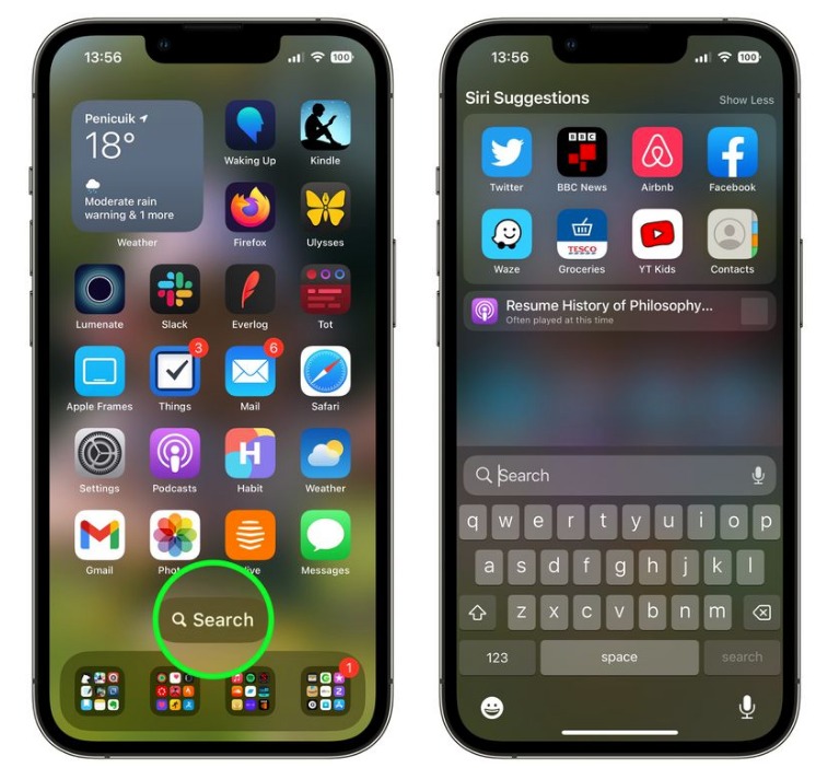 涵江苹果手机维修分享升级到 iOS 16 后，如何删除主屏幕上的搜索按钮 